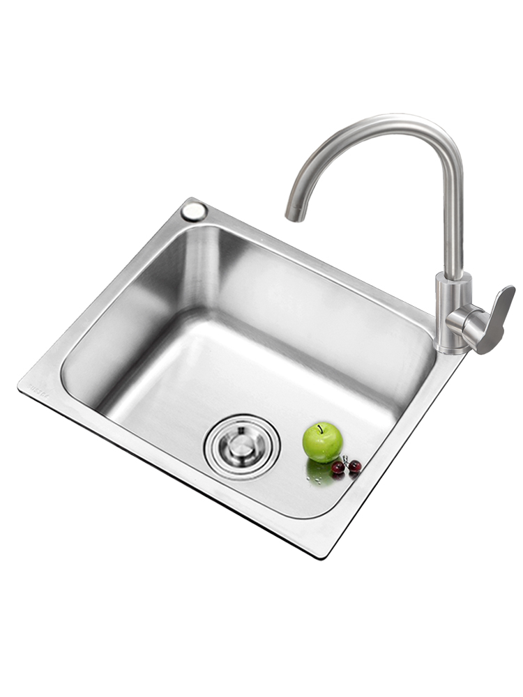 小户型厨房洗菜盆单槽 台下盘304不锈钢洗碗洗手池阳台吧小号水槽