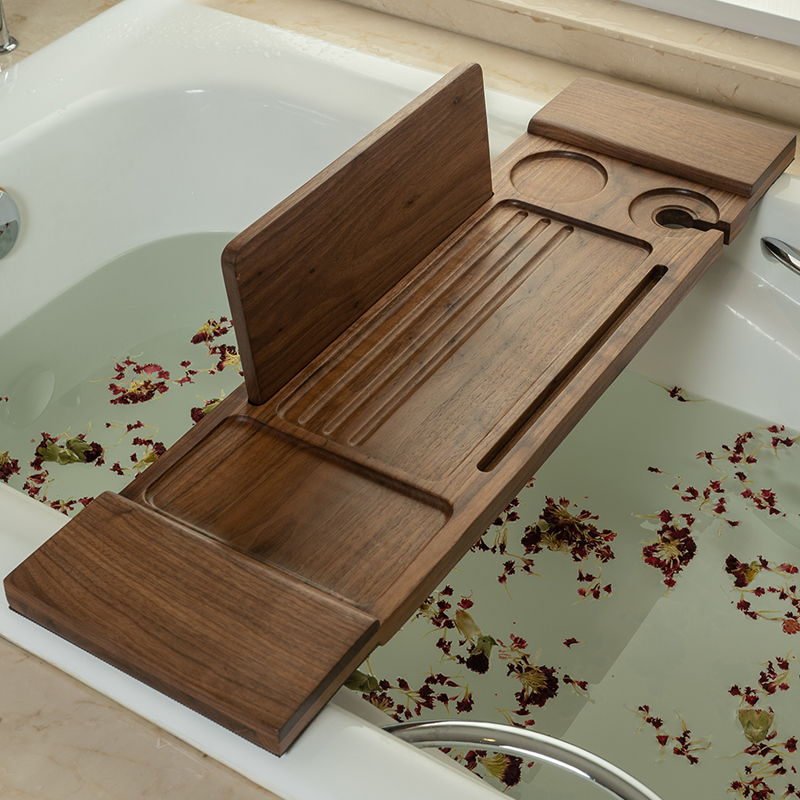 实木浴缸浴 架缸配件泡澡支架圆形浴缸置物板双人欧式浴缸置物架