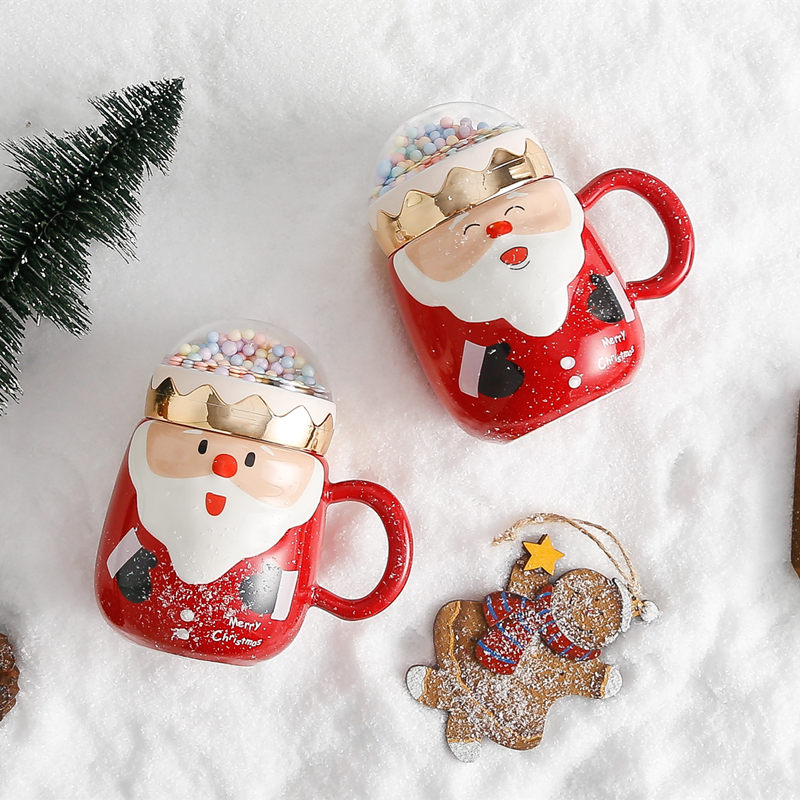 圣诞老人微景观陶瓷马克杯女生圣诞节礼物杯子潮流水杯情侣咖啡杯