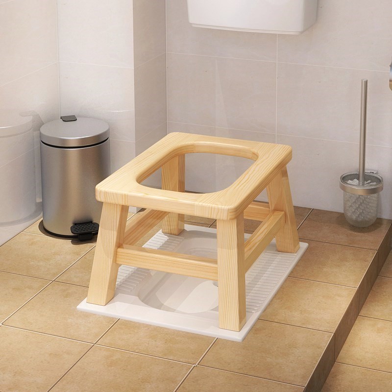 实木老人坐厕椅孕妇大便上厕所坐便椅实用坐便器家用木质蹲凳子
