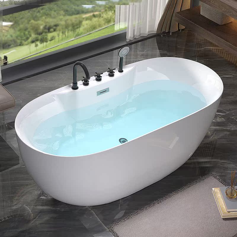 厂家直销 无缝一体独立式1.2-1.7米超薄边酒店家用成人亚克力浴缸