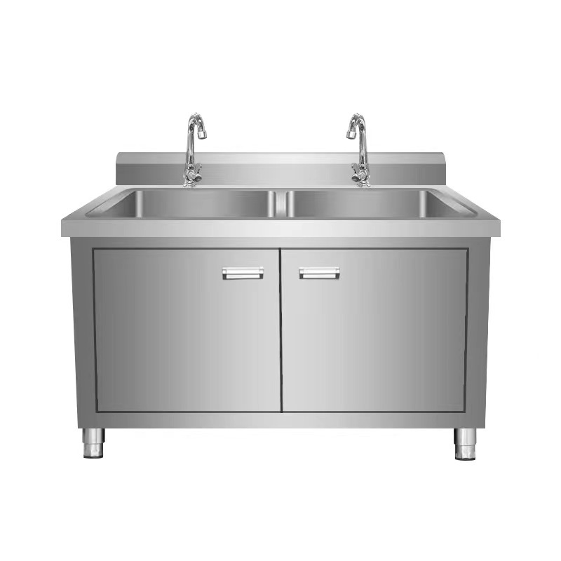 厨房不锈钢水槽柜落地一体洗菜盆洗碗池橱柜带操作台水池商用