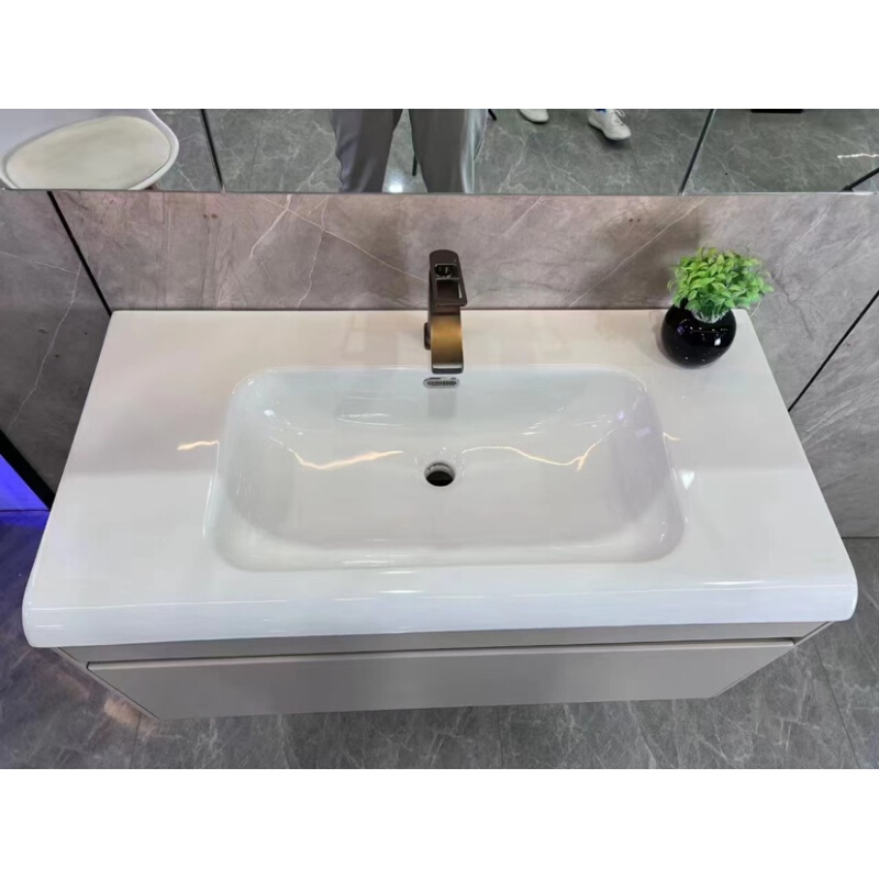 新款卫生间半嵌入式一体陶瓷洗手盆单盆浴室柜盆洗脸盆台盆面盆