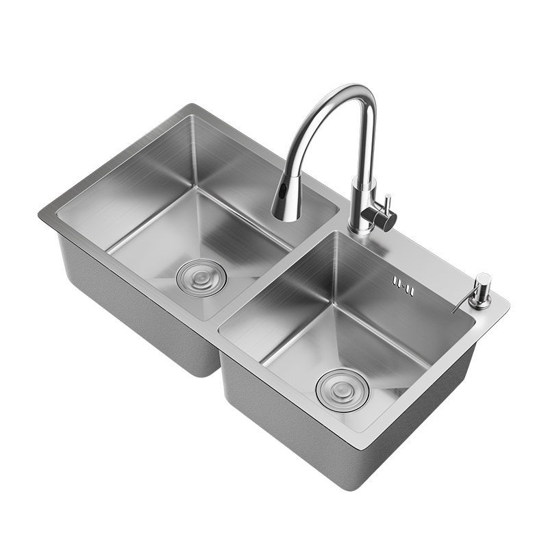 厨房水槽双槽304不锈钢洗菜盆家用洗碗槽洗菜池手工盆双盆台下盆
