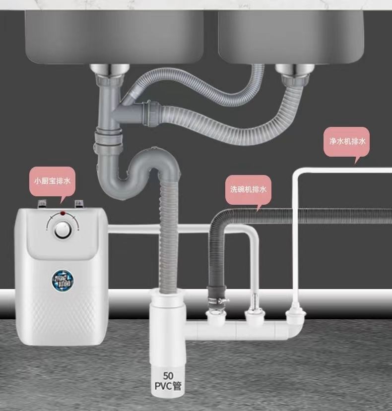 厨房下水管三头通下水道水槽排水管分水器洗碗机净水器多功能接头