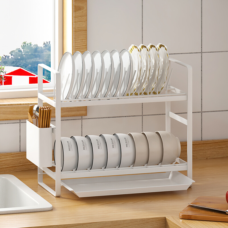 免打孔碗架沥水架盘碟收纳架筷子筒厨房水槽台面放晾碗盘置物架柜