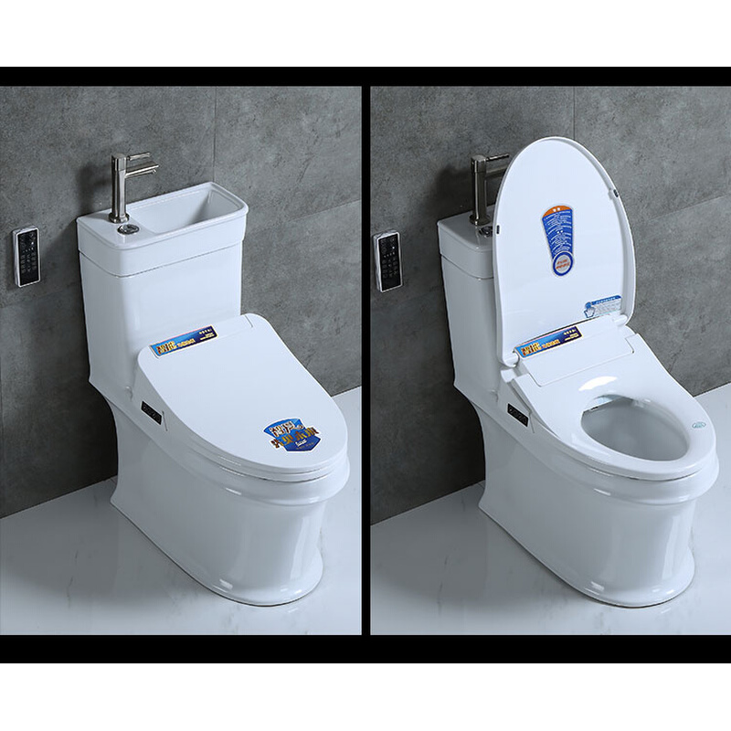 。智能盖板日式节水带洗手池一体马桶日本家用小户型节省空间350