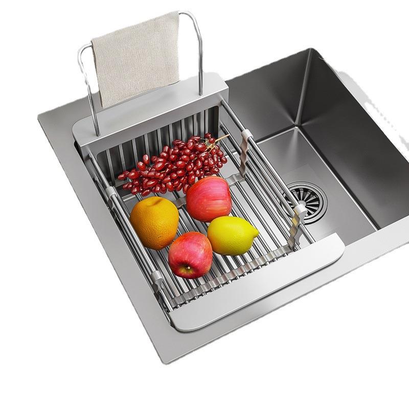 洗碗池水槽沥水架子洗菜盆收纳架沥水篮置物架过滤可伸缩厨房用品