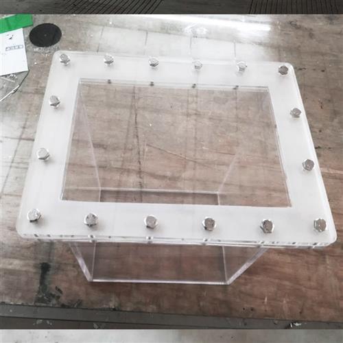 定做亚克力盒子透明有机玻璃密封实验水箱污水检测观察箱水槽打孔