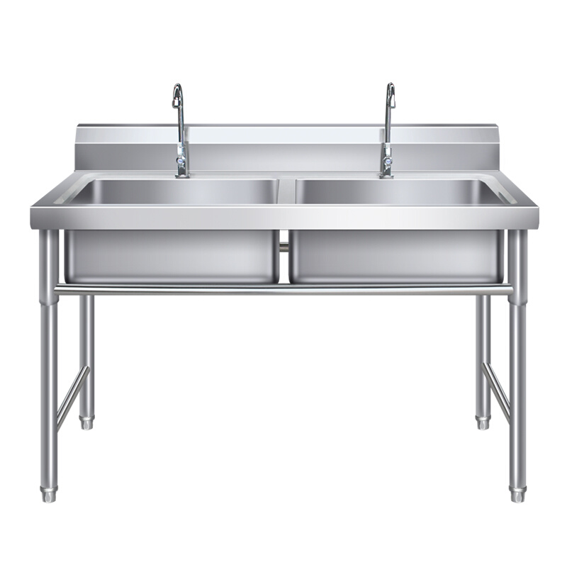 商用不锈钢水槽单双三池槽盆带支架不锈钢水池洗手盆饭店厨房洗菜