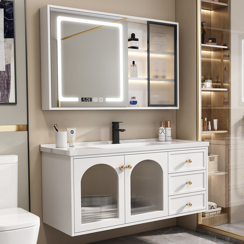浴室柜组合小户型卫生间轻奢智能收纳定制洗脸盆柜洗漱台现代简约