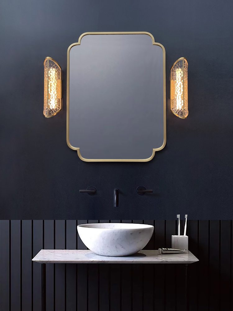 北欧壁挂浴室镜梅花镜创意洗手间试衣镜化妆镜卫生间卫浴镜挂镜