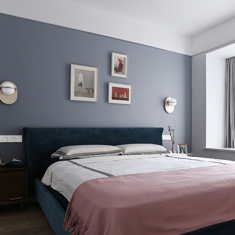 北欧风格墙纸卧室客厅简约现代素色浅灰色纯色家用ins无纺布壁纸