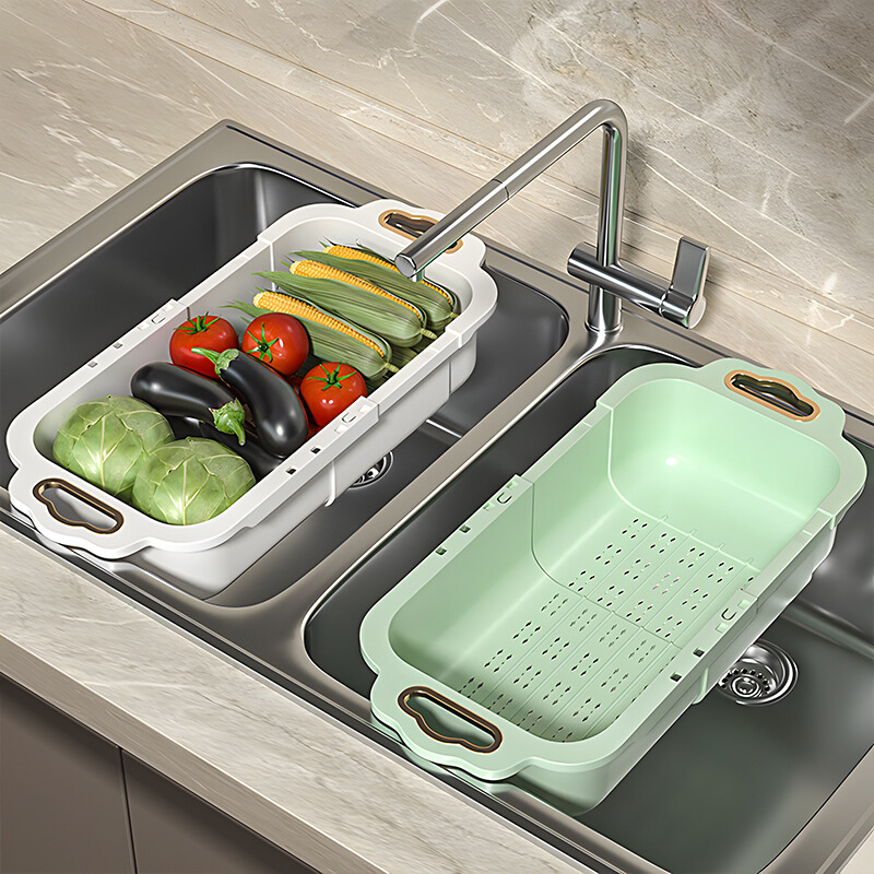 双层沥水篮洗水果洗菜沥水多功能过滤架家用水槽洗菜池沥水神器