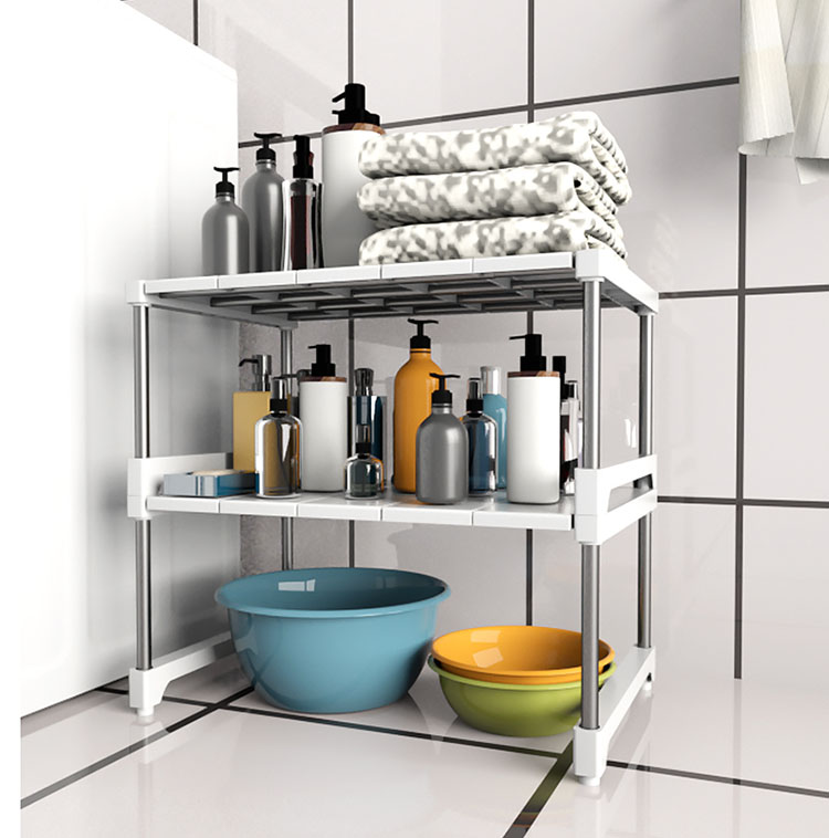 可伸缩加宽置物架可叠加桌面厨房水槽收纳架衣柜隔板隔层整理架子
