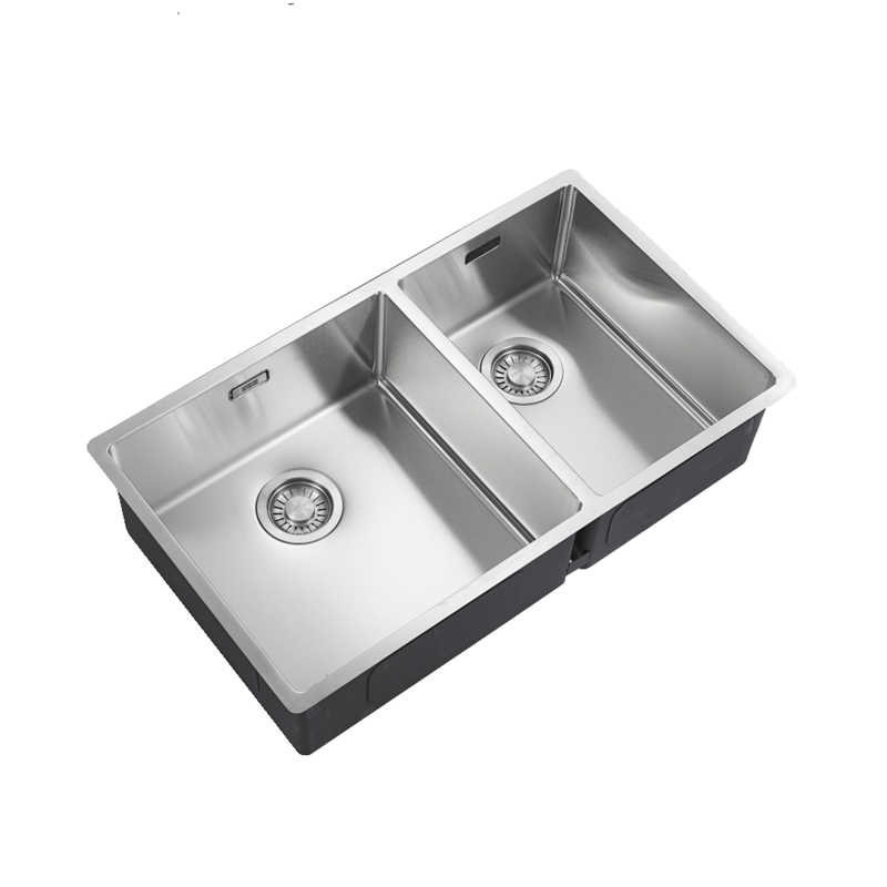弗兰卡厨房304不锈钢水槽手工双槽BXX220-74洗菜碗盆BXX220-7401A
