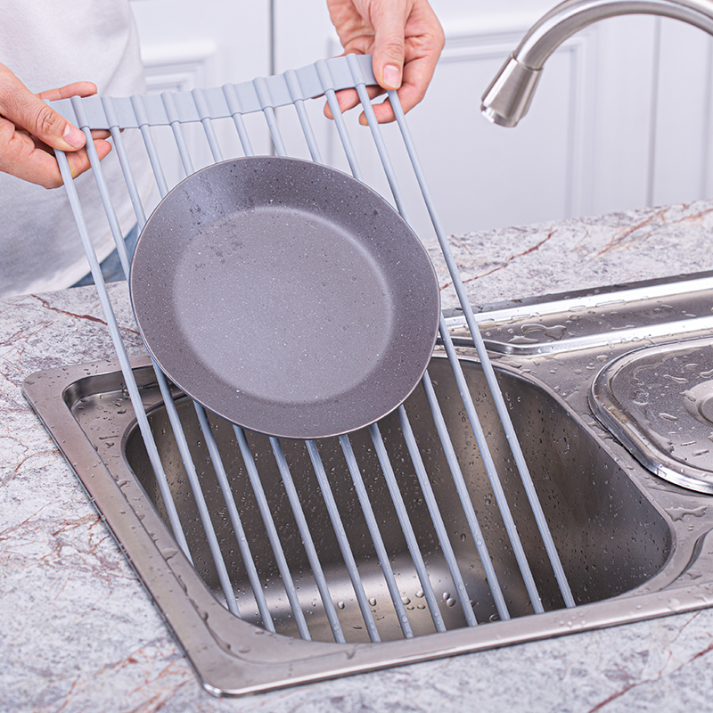 沥水架水槽碗架可折叠洗碗池放碗筷碗碟收纳架子厨房置物架沥水篮