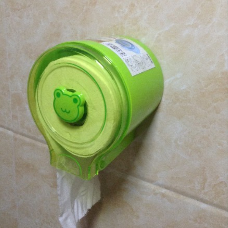 透明洗漱防水纸巾盒纸盒厕所卫生间置物架卡通塑料打孔卷纸器架