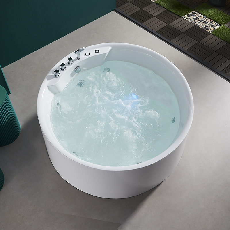 浪鲸卫浴浴缸亚克力圆形冲浪按摩缸家用卫生间普通浴缸泡浴浴池