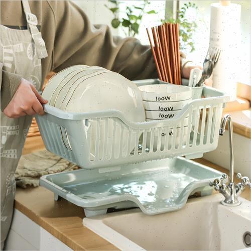 推荐厨房台面碗碟沥水篮水槽置物架塑料餐具家用放碗筷滤水收纳盒