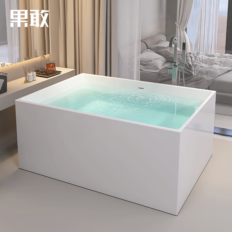 方形薄边双人独立式设计师酒店别墅大户型浴缸1.5米1.1米011