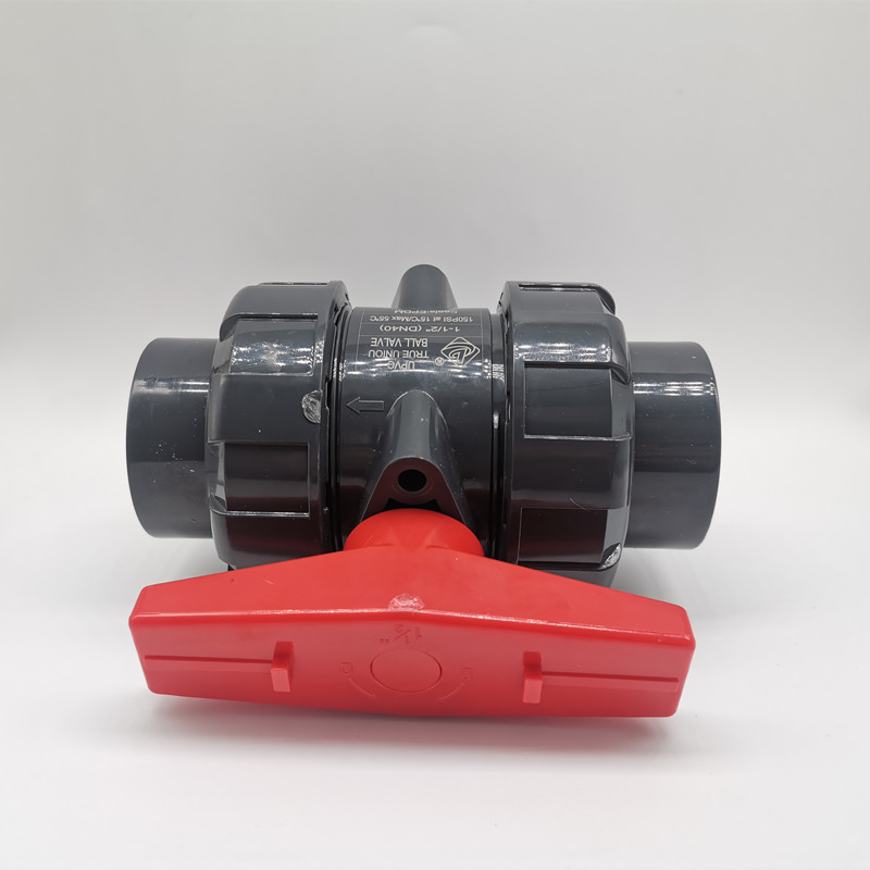 美标 UPVC双由令球阀 PVC活接球阀塑料给水化工级球阀DN15-DN100
