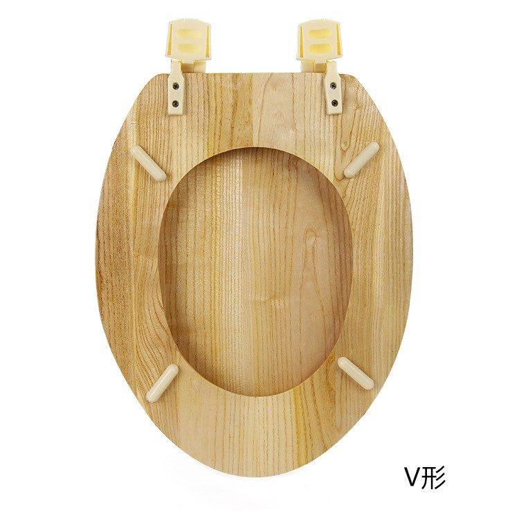 木质通用实木加厚马桶盖老式木头坐便器盖板环保方U普通坐便盖板