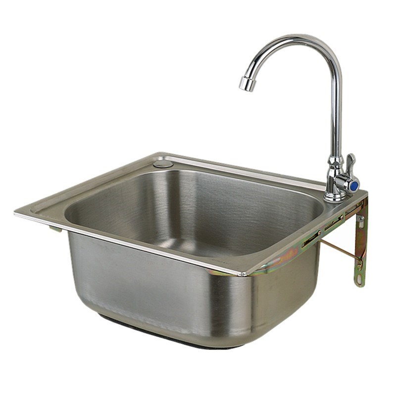 304单盆水槽不锈钢厨房家用小单槽洗菜盆洗碗池洗手盆水盆水斗h