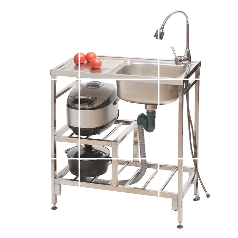 洗碗304不锈钢水槽支架厨房洗菜盆家用池阳台单槽平台带双槽新款