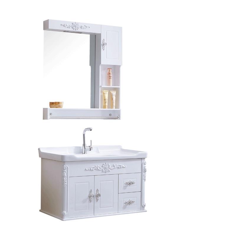 欧式简约PVC浴室柜组合小户型挂墙式卫生间洗漱台洗手台洗脸盆柜