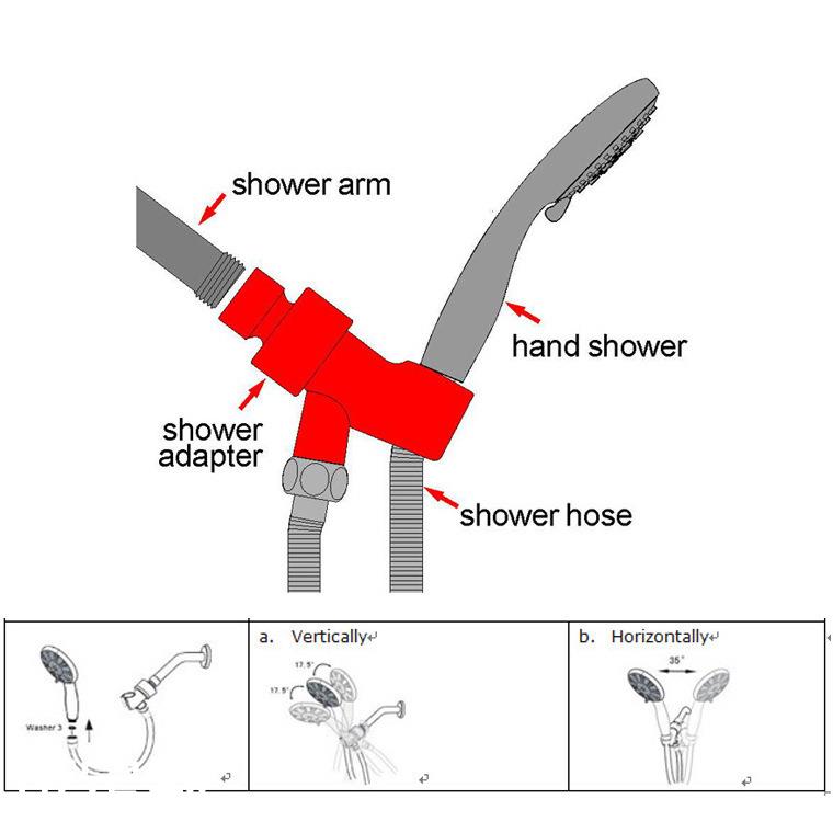 美式暗装花洒支架 淋浴弯管接头带插座 淋浴臂转接头 花洒连接器