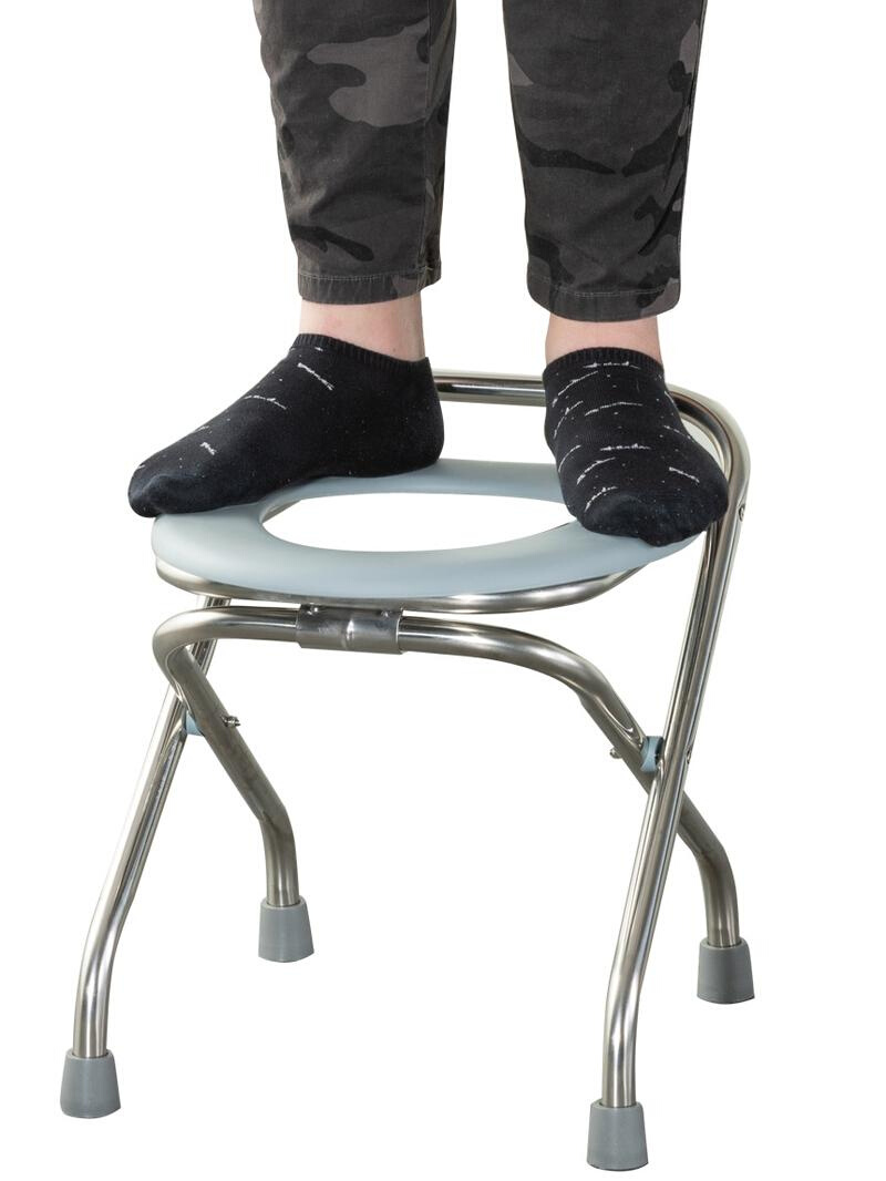 折叠老人坐便椅不锈钢坐厕孕妇坐便器蹲便器改座便器简易移动马桶
