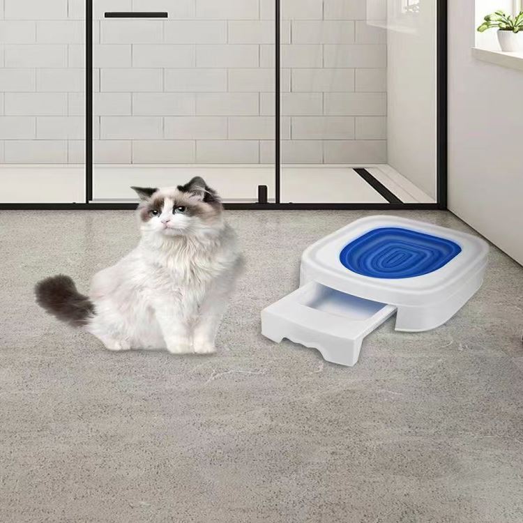 新款开放式自助猫厕所训练器蹲坑马桶坐便猫咪自动上厕所辅助神器