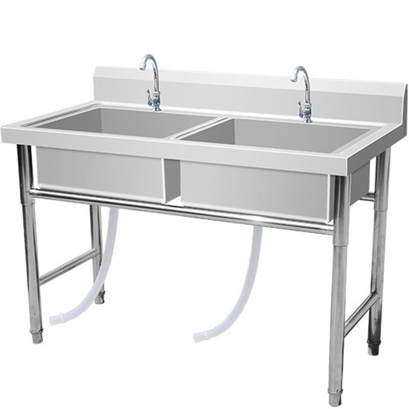 商用水槽双槽单槽三槽洗菜盆带平台厨房洗碗池饭店水池消毒洗手池