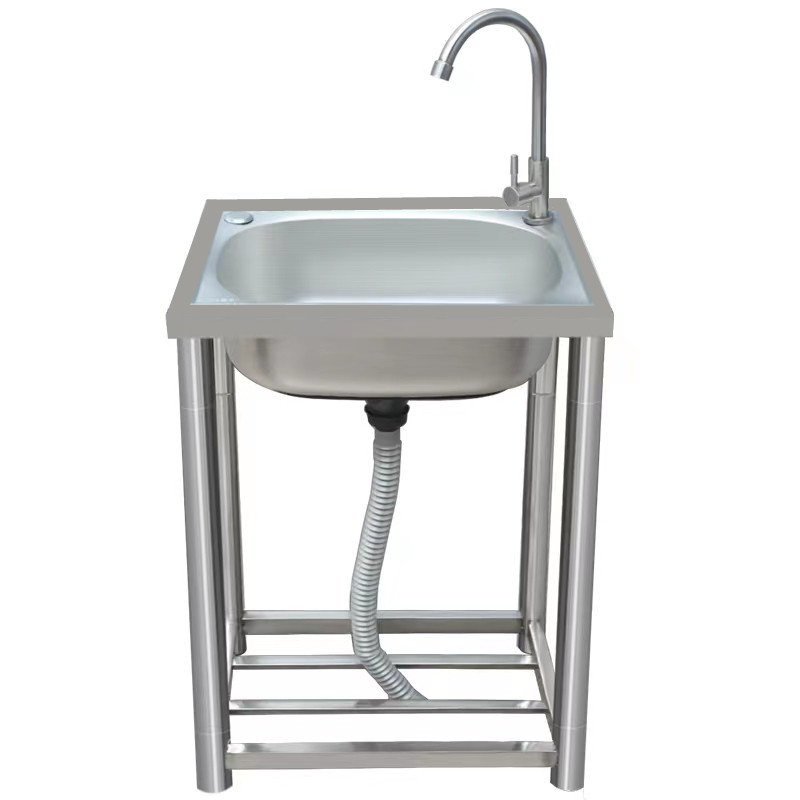 家用不锈钢水槽水槽单槽洗菜盆水池带落地支架置物架大单盆厨房