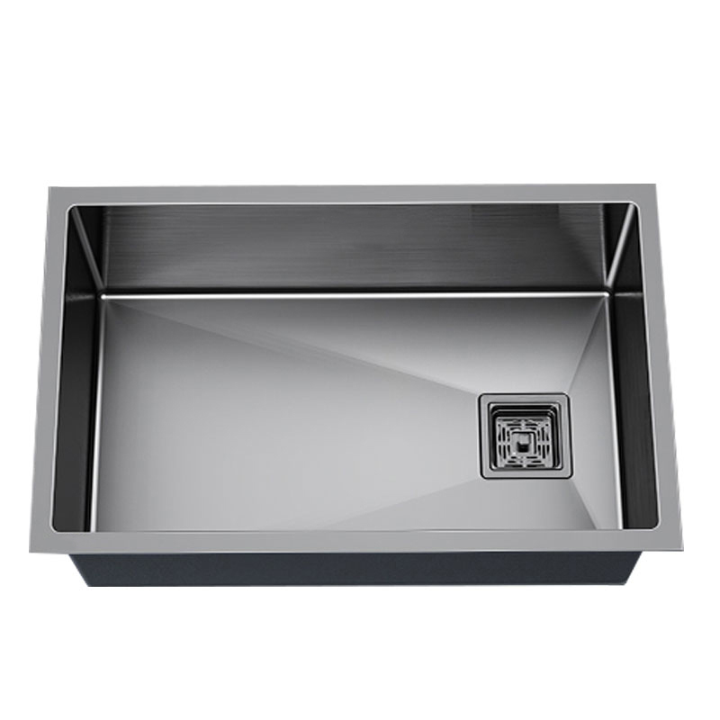 新款窄边洗碗池黑色纳米SUS304不锈钢台下盆厨房水槽大单槽洗菜盆