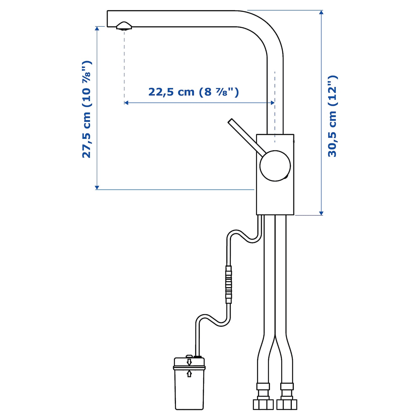 IKEA宜家 坦纳伦 厨房龙头带智能感应器冷热两用水龙头不锈钢色