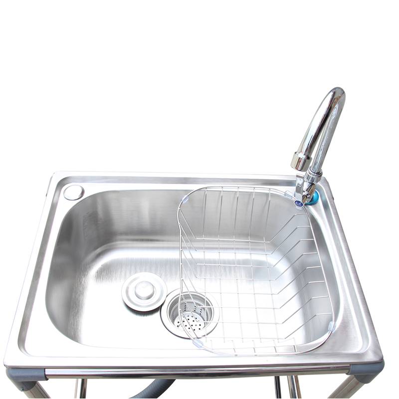 小狼卫浴加厚不锈钢洗菜盆单槽带支架厨房水槽洗碗槽大单槽洗手盆