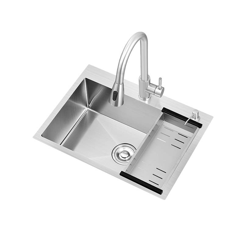厨房水槽纳米304不锈钢家用洗碗池洗菜盆手工大单槽台上下水池