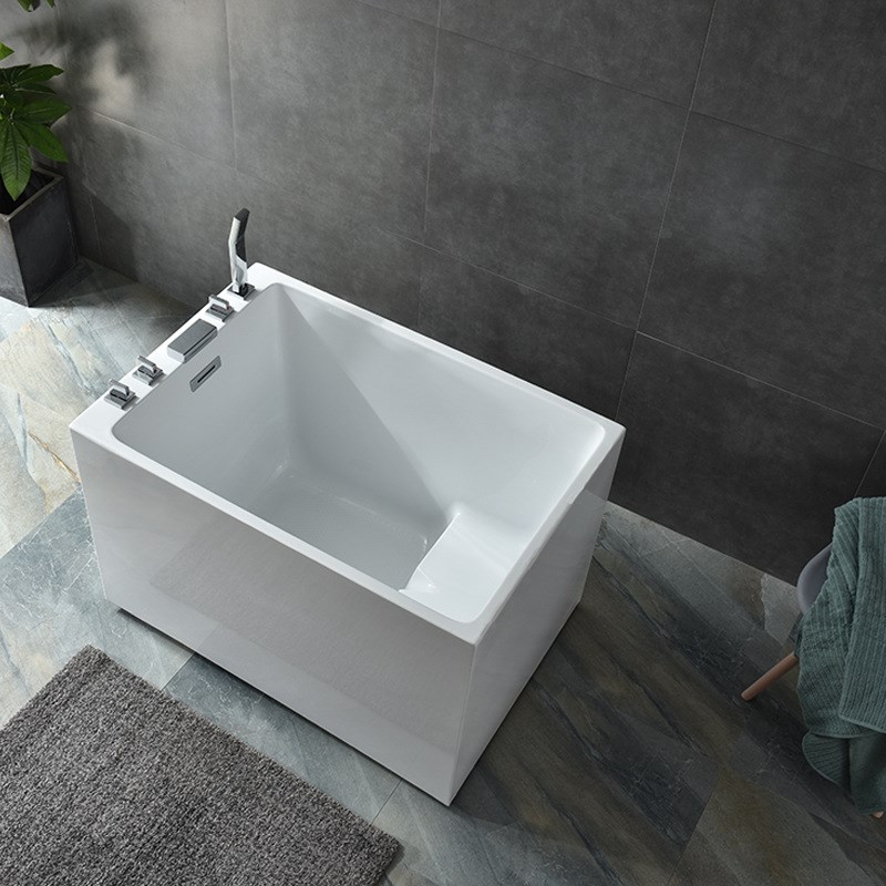 现货速发方形小户型家用带坐凳浴缸日式加深大空间深泡薄边独立式