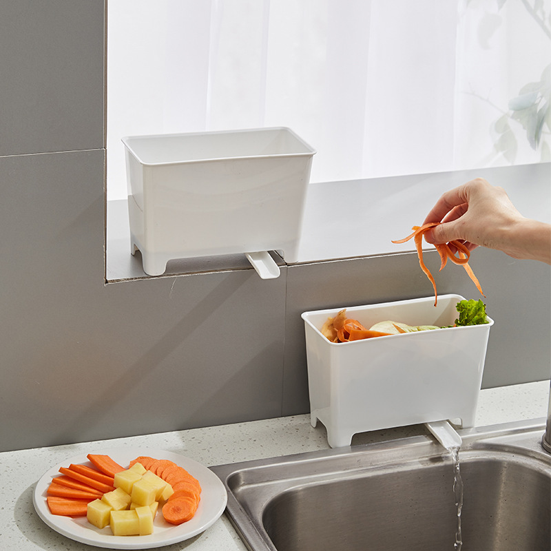 厨房可沥水垃圾桶家用水槽饭菜残渣过滤置物篮洗菜收纳桶厨余收纳