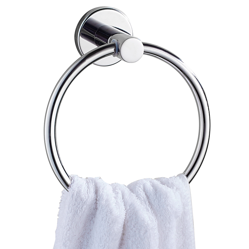 304不锈钢毛巾环免打孔圆形毛巾架浴室圆环形毛巾挂圈擦手巾挂环