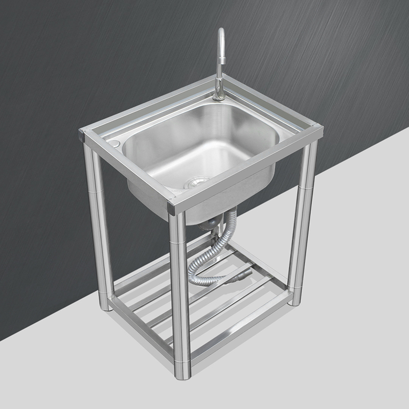 不锈钢简易水槽带支架洗菜盆单槽洗菜池家用洗手盆洗碗槽水池商用