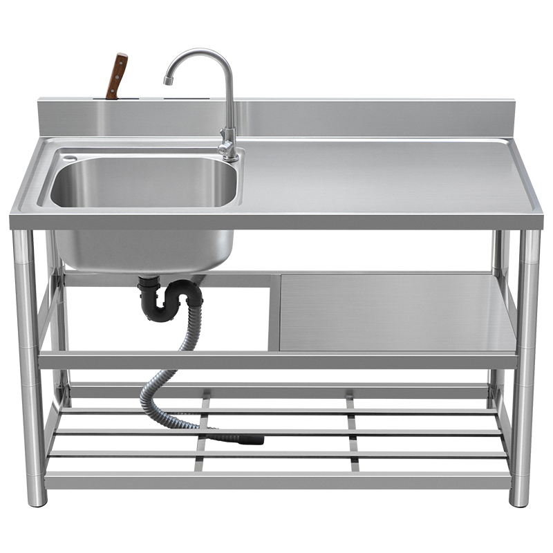 不锈钢水槽厨房橱柜台面一体式洗菜盆洗手盆洗碗池带支架平台水池