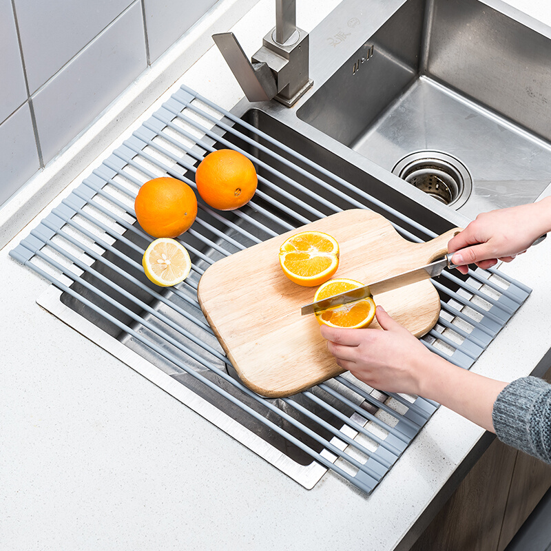 水槽沥水架碗碟收纳架子洗碗池放碗筷沥水篮水池可折叠厨房置物架