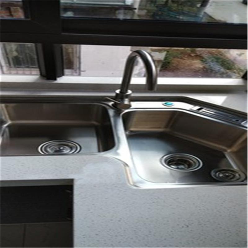 柔美家用厨房转角水槽304不锈钢拐角洗菜盆异形水槽可伸缩沥水蓝