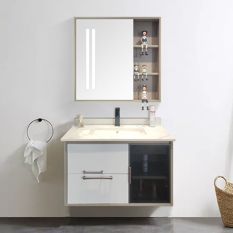 生态实木浴室柜组合现代智能轻奢卫生间洗漱台卫浴洗脸盆洗手盆柜