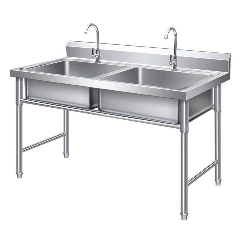 商用304不锈钢水槽带支架厨房单双水池洗碗洗菜洗手盆饭店食堂池