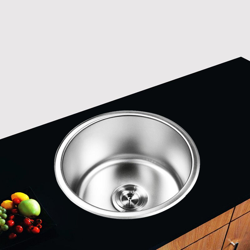 巢屋居品牌卫浴厨用不锈钢水槽单槽圆形洗菜盆水池一体成型水斗套