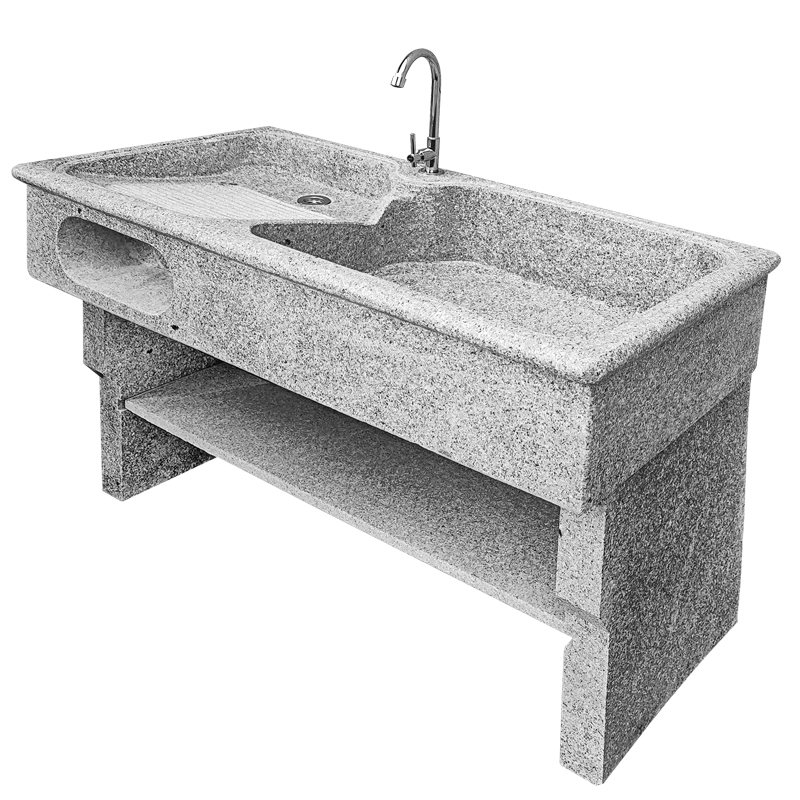 大理石洗衣池带搓板石材大理阳台室外家用水槽石头洗衣水盆洗衣槽